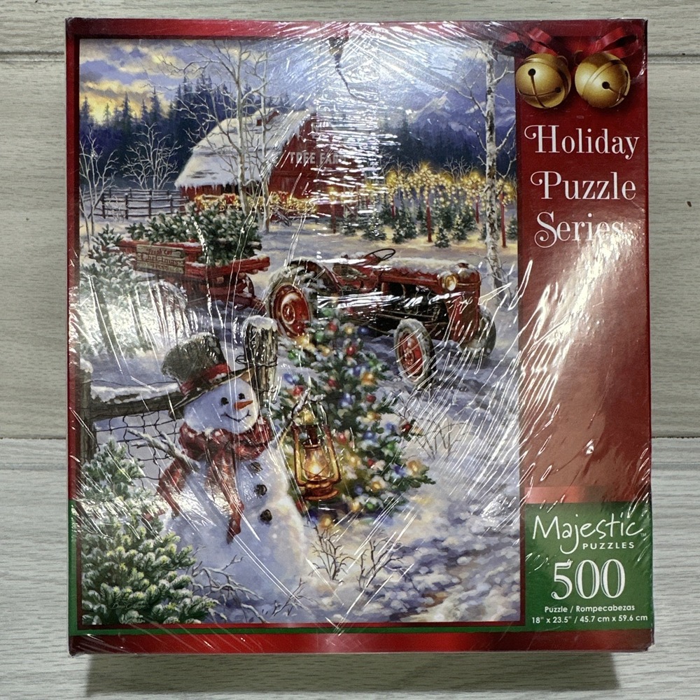 SPRINGBOK 500PC 18x24" Holiday Puzzle Christmas Tree Farm *Factory Sealed*